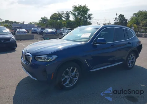 2022 BMW X3 xDrive30I z USA, uszkodzony, nr VIN WBX57DP06NN125595
